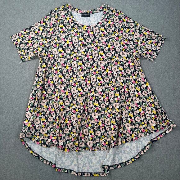 Lane Bryant Max Swing Perfect Sleeve Crew-Neck Tee Women's 18/20 Floral Multicol - Picture 1 of 7